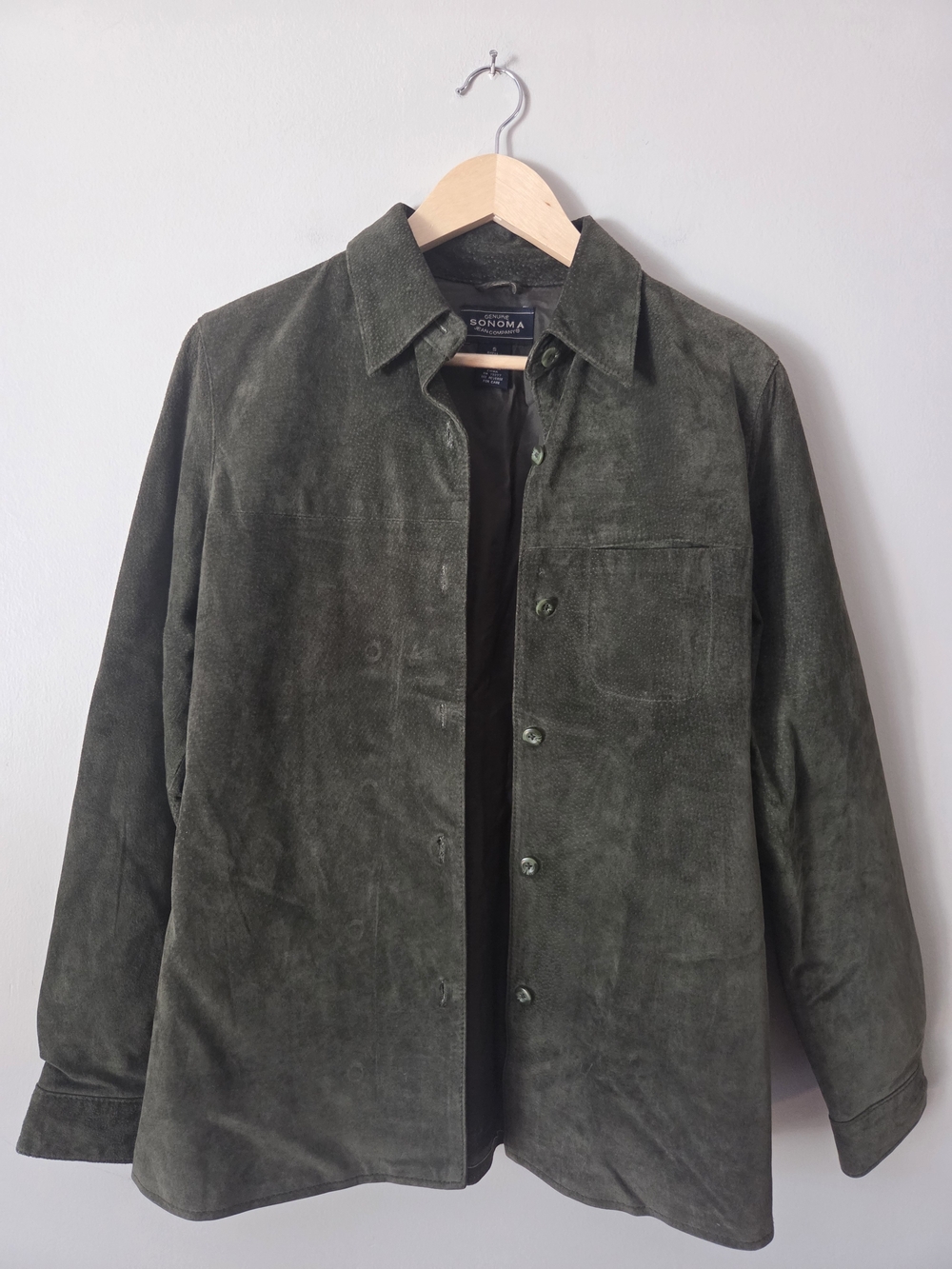 SONOMA Men's Dark Olive Suede Shirt Jacket